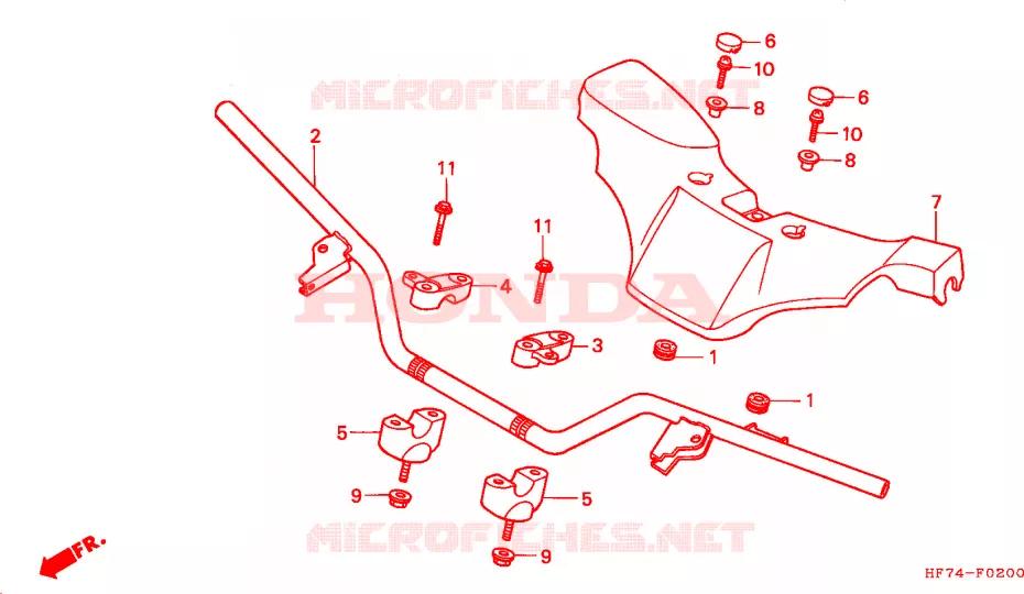 GUIDON Honda ATV 90 FOURTRAX 1998  TRX90W