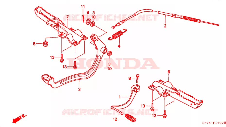 REPOSE PIED Honda ATV 90 FOURTRAX 1996  TRX90T