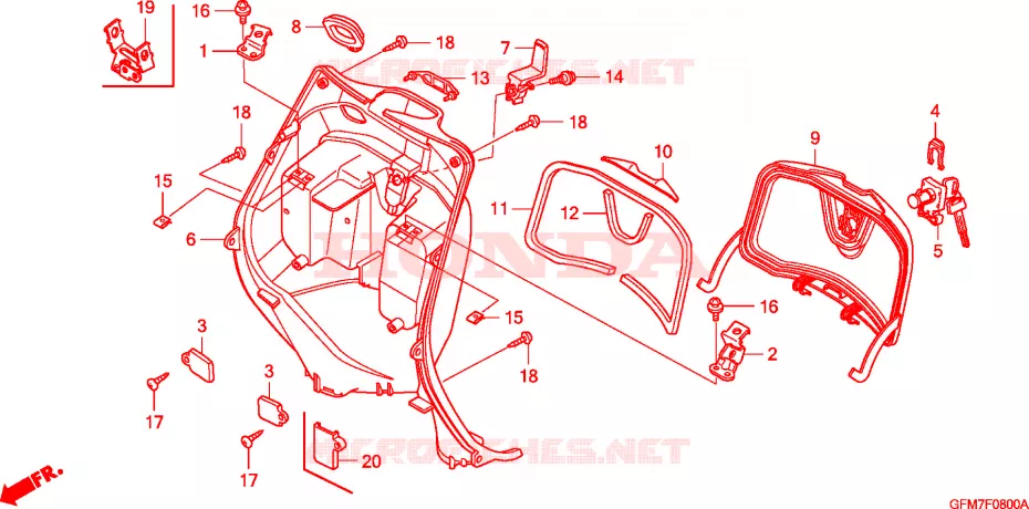 PROTEGE JAMBES Honda SCOOTER 110 LEAD 2012  NHX110WHA