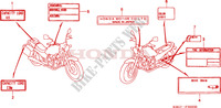 ETIQUETTE DE PRECAUTIONS pour Honda CB 250 RED LIGHT SINGLE SEAT de 1996