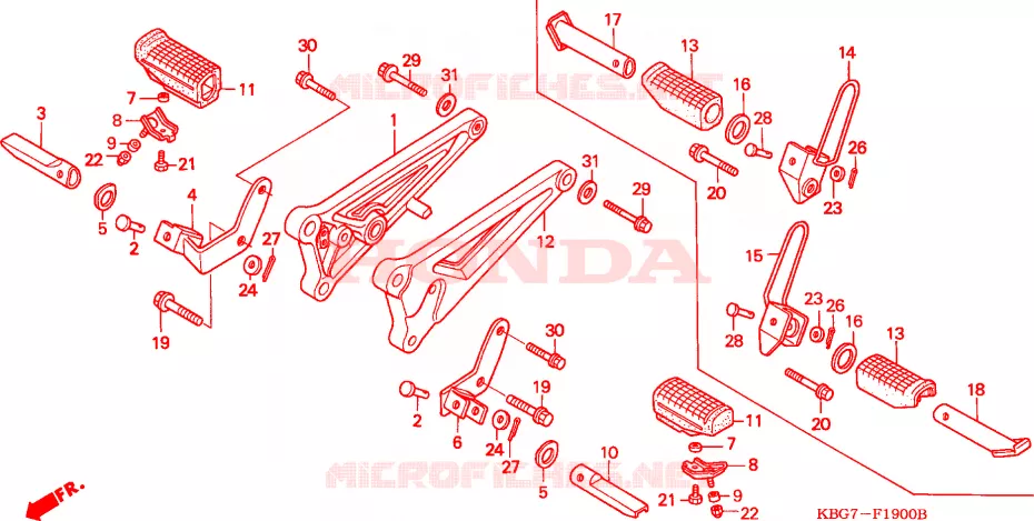 REPOSE PIED Honda MOTO 250 CB 2004  CB2504