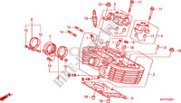 CULASSE DE CYLINDRE ARRIERE pour Honda 125 VARADERO DE LUXE de 2009