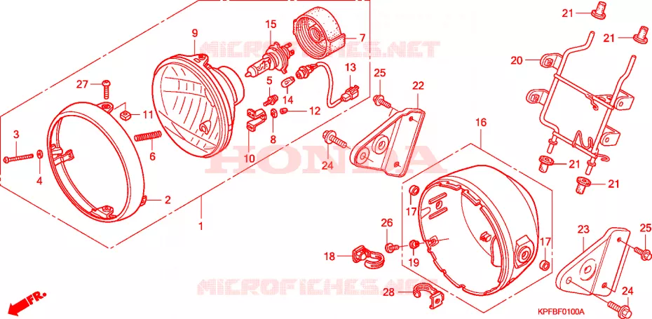 PHARE Honda MOTO 250 CBF 2004  CBF2504
