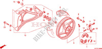 ROUE ARRIERE   BRAS OSCILLANT pour Honda SH 125 R, REAR DRUM BRAKE, SPECIAL de 2008
