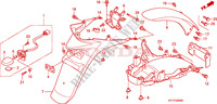 GARDE BOUE ARRIERE pour Honda SH 125 R, REAR DRUM BRAKE, TOP BOX de 2010