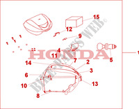 TOP CASE 35 L PEARL MONTANA BLUE pour Honda SH 300 SPORTY ABS SPECIAL 2E de 2009