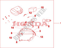 TOP CASE 35 L PEARL NIGHTSTAR BLACK pour Honda SH 300 ABS TOP BOX de 2010