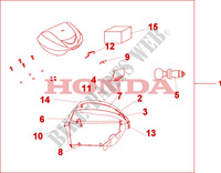 TOP CASE 35 L QUASAR SILVER pour Honda SH 300 SPC de 2009