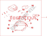 TOP CASE 35 L VELVET RED METALLIC pour Honda SH 300 SPORTY ABS SPECIAL 3ED de 2009