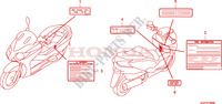 ETIQUETTE DE PRECAUTIONS pour Honda REFLEX 250 SPORT de 2008