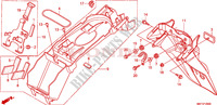 GARDE BOUE ARRIERE pour Honda XL 1000 VARADERO ABS BLANCHE de 2011