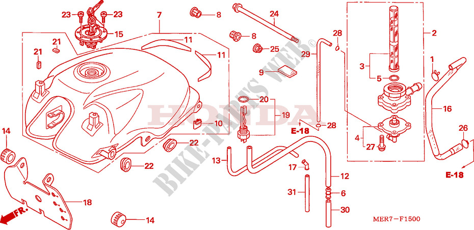 RESERVOIR A CARBURANT (CBF600S6/SA6) pour Honda CBF 600 CARENEE ABS de 2006