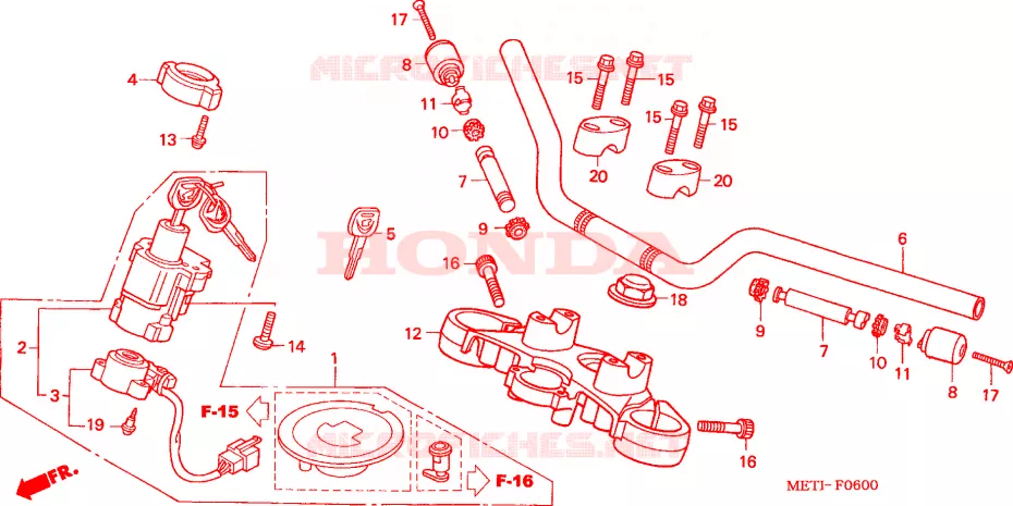 GUIDON - TE DE FOURCHE Honda MOTO 500 CBF 2004  CBF500A4