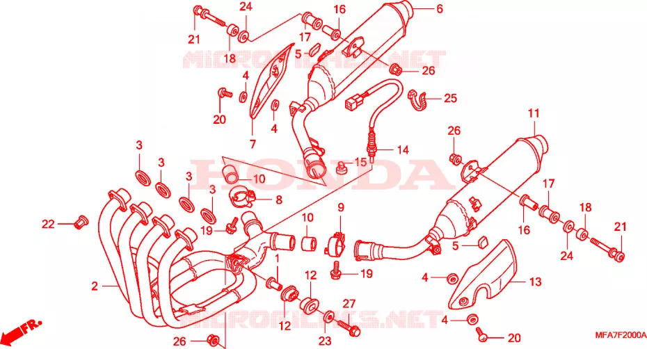 SILENCIEUX D'ECHAPPEMENT Honda MOTO 1000 CBF 2007  CBF1000S7