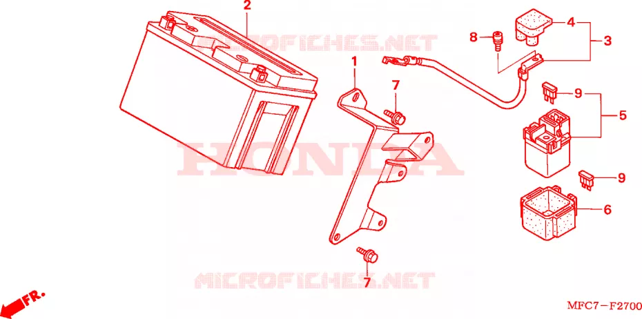 BATTERIE Honda MOTO 650 FMX 2005  FMX6505_F