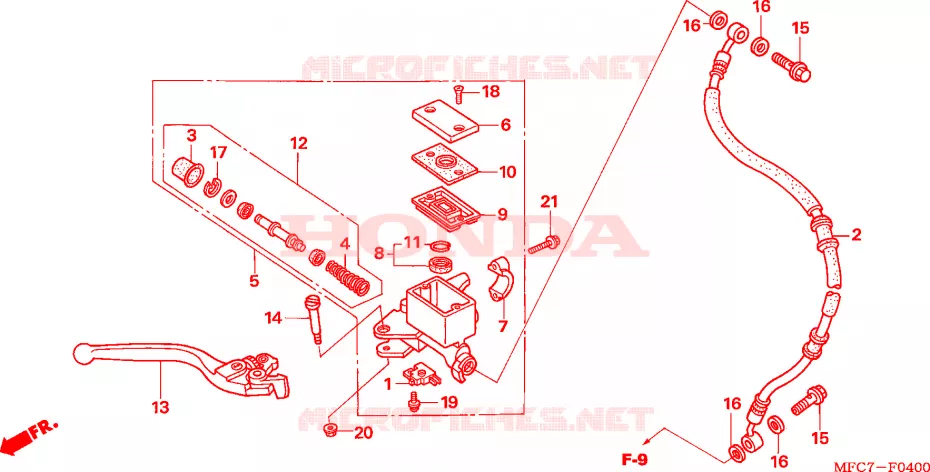 MAITRE CYLINDRE DE FREIN AVANT Honda MOTO 650 FMX 2005  FMX6505