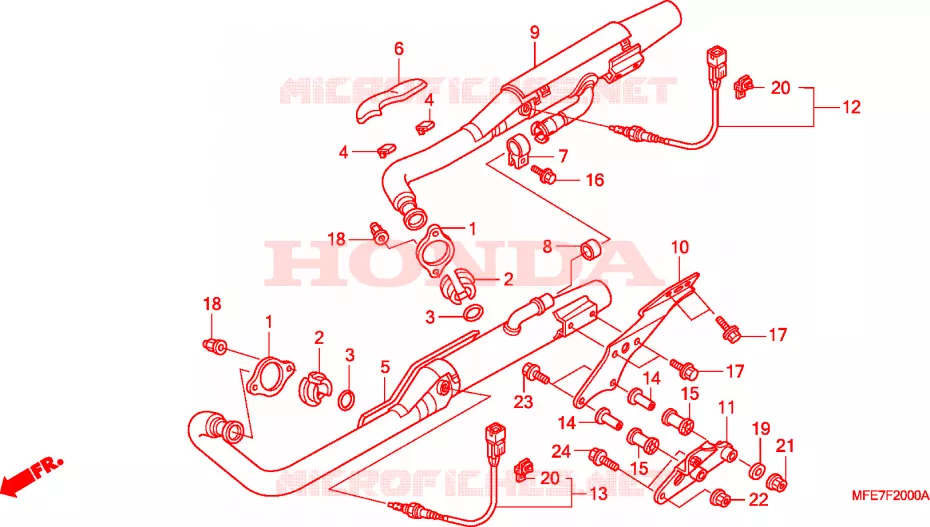 SILENCIEUX D'ECHAPPEMENT Honda MOTO 750 SHADOW 2009  VT750C29