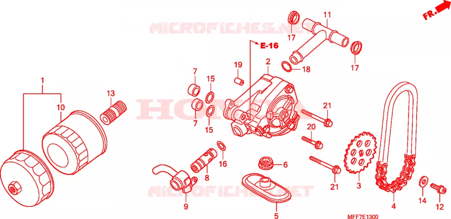 FILTRE A HUILE - POMPE A HUILE Honda MOTO 700 TRANSALP 2008  XL700V8