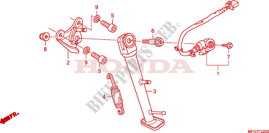 BEQUILLE pour Honda CB 600 F HORNET 34HP de 2009