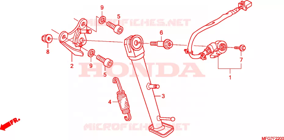 BEQUILLE Honda MOTO 600 HORNET 2009  CB600FA9