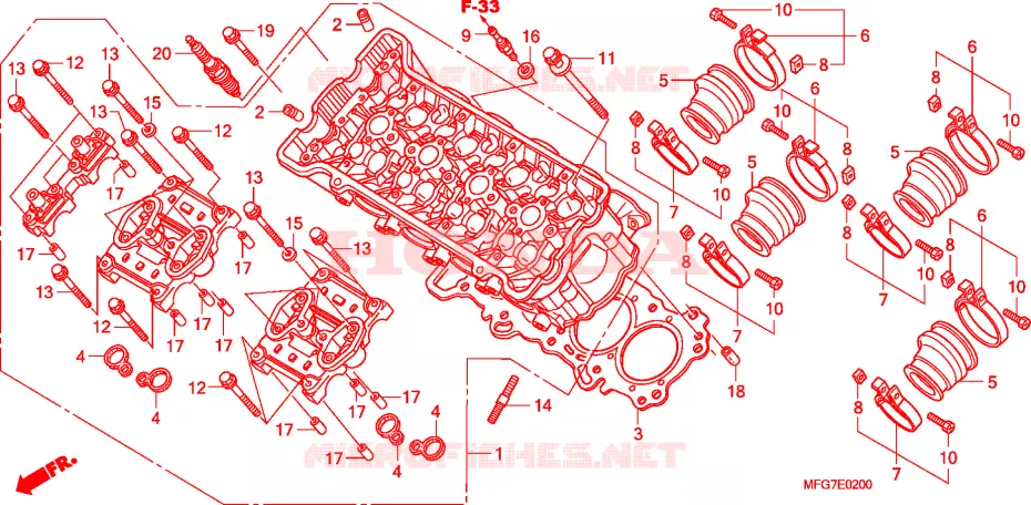 CULASSE Honda MOTO 600 HORNET 2009  CB600FA9