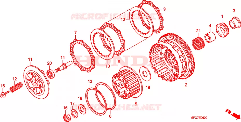 EMBRAYAGE Honda MOTO 600 HORNET 2008  CB600FA8