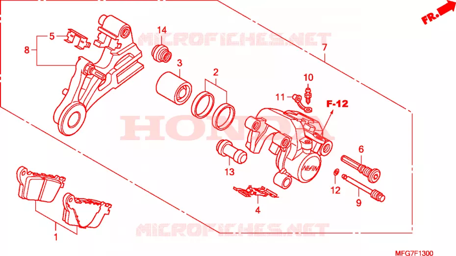 ETRIER DE FREIN ARRIERE  Honda MOTO 600 HORNET 2007  CB600F7