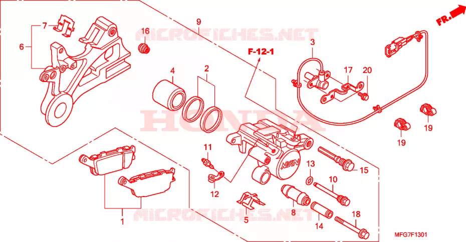 ETRIER DE FREIN ARRIERE  Honda MOTO 600 HORNET 2009  CB600FA9