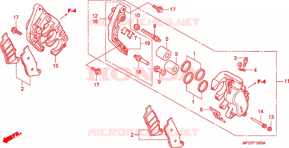 ETRIER DE FREIN AVANT  Honda MOTO 600 HORNET 2009  CB600F39