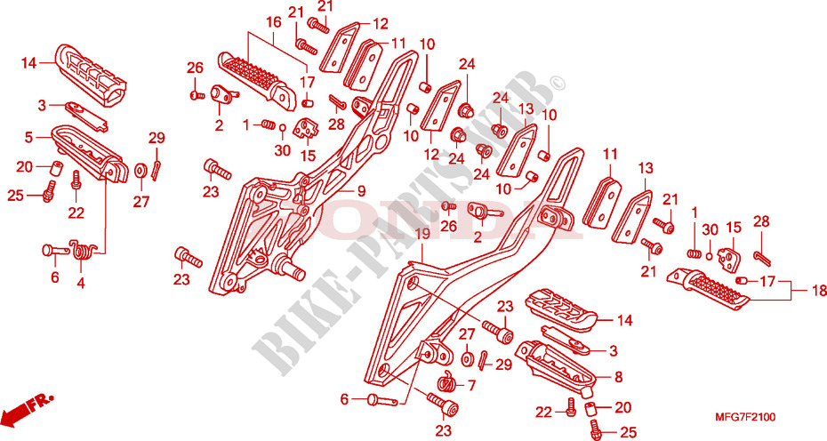 REPOSE PIED pour Honda CB 600 F HORNET ABS 34HP de 2007