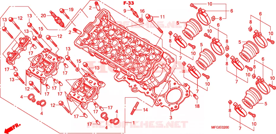 CULASSE Honda MOTO 600 HORNET 2010  CB600FA
