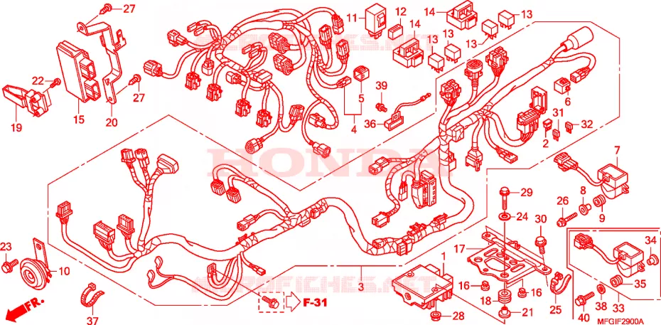 FAISCEAU DES FILS Honda MOTO 600 HORNET 2010  CB600FA