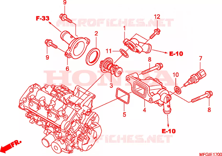 THERMOSTAT Honda MOTO 600 HORNET 2010  CB600F3A