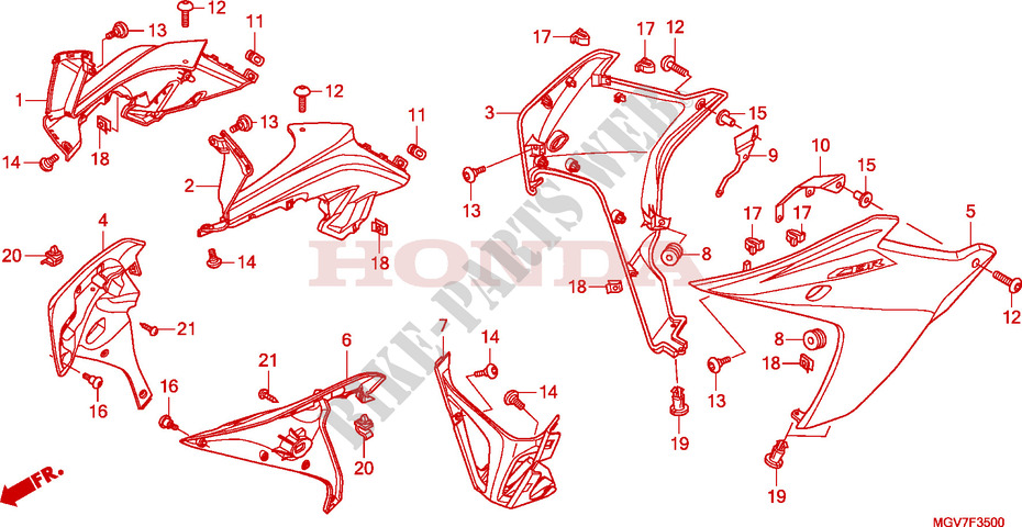 CARENAGES INFERIEUR pour Honda CBR 600 F ABS de 2011