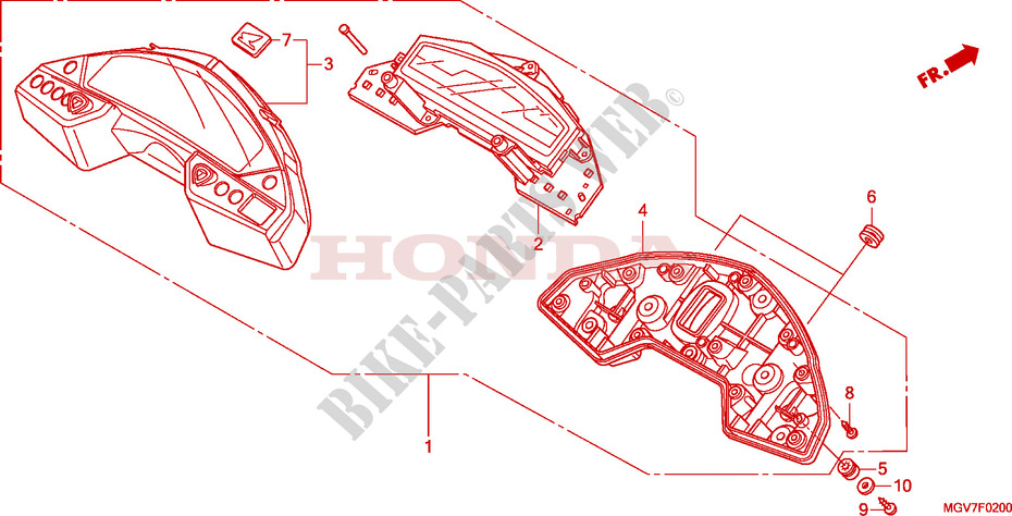COMPTEUR pour Honda CBR 600 F ABS de 2011