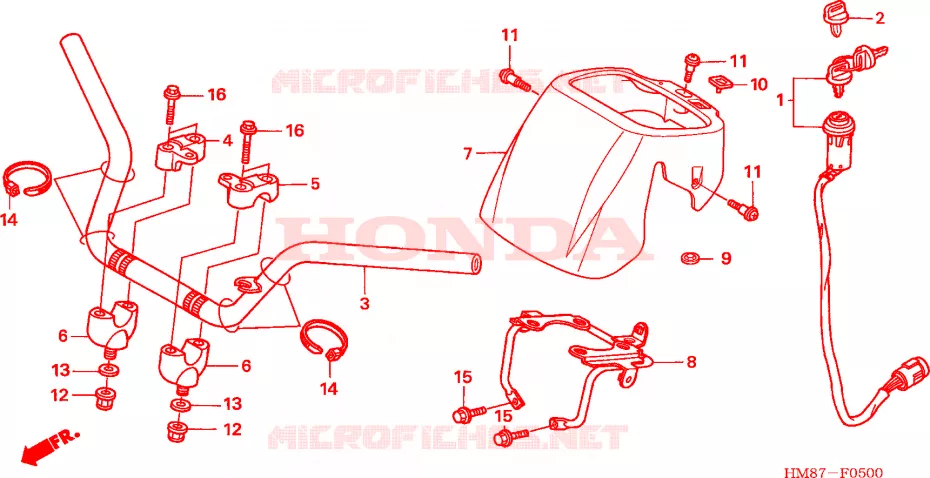 GUIDON Honda ATV 250 FOURTRAX 2006  TRX250TM6