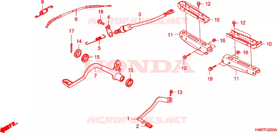 PEDALE - REPOSE PIED Honda ATV 250 FOURTRAX 2006  TRX250TM6
