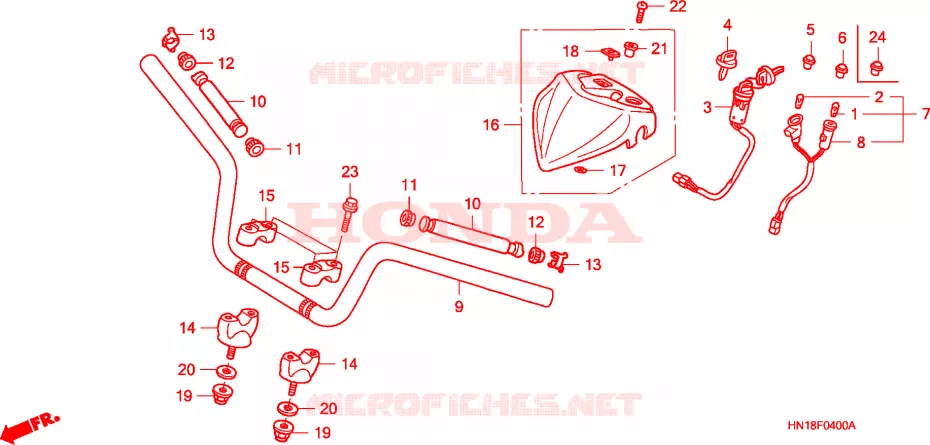 GUIDON Honda ATV 400 FOURTRAX 2009  TRX400X9