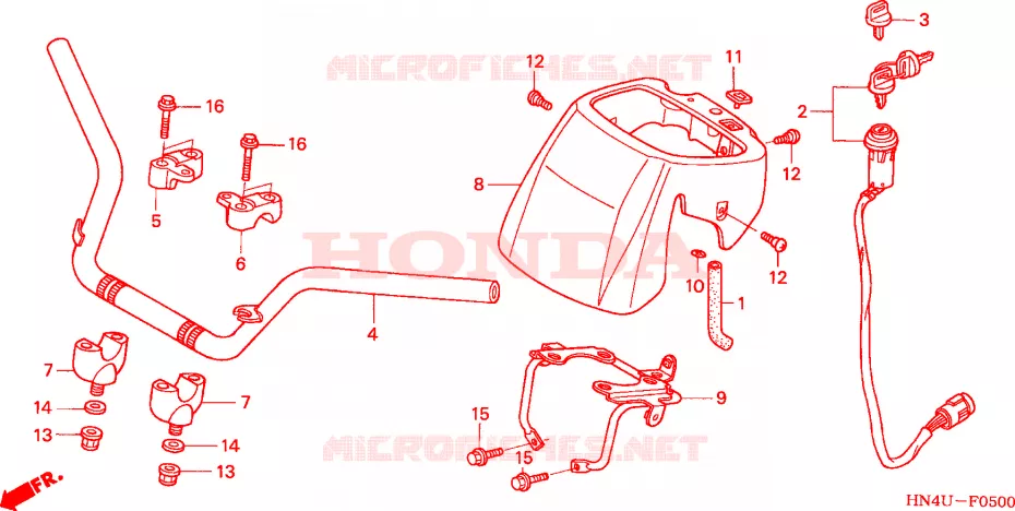 GUIDON Honda ATV 350 FOURTRAX 2004  TRX350FE4