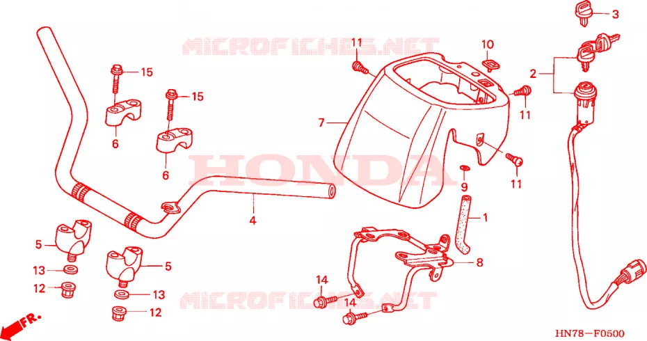 GUIDON Honda ATV 400 FOURTRAX 2004  TRX400FA4