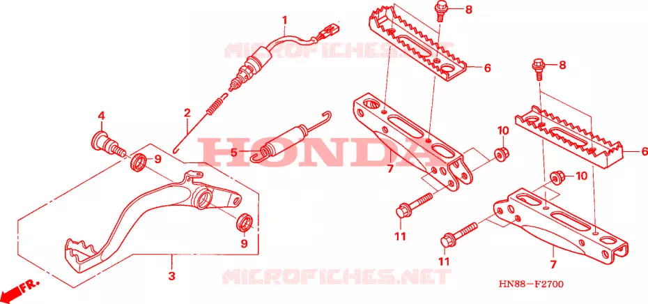 REPOSE PIED - PEDALE Honda ATV 680 FOURTRAX 2011  TRX680FAB
