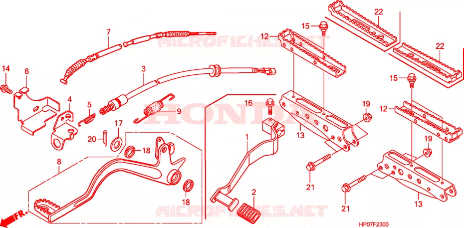 REPOSE PIED - PEDALE Honda ATV 500 FOURTRAX 2011  TRX500FPMB