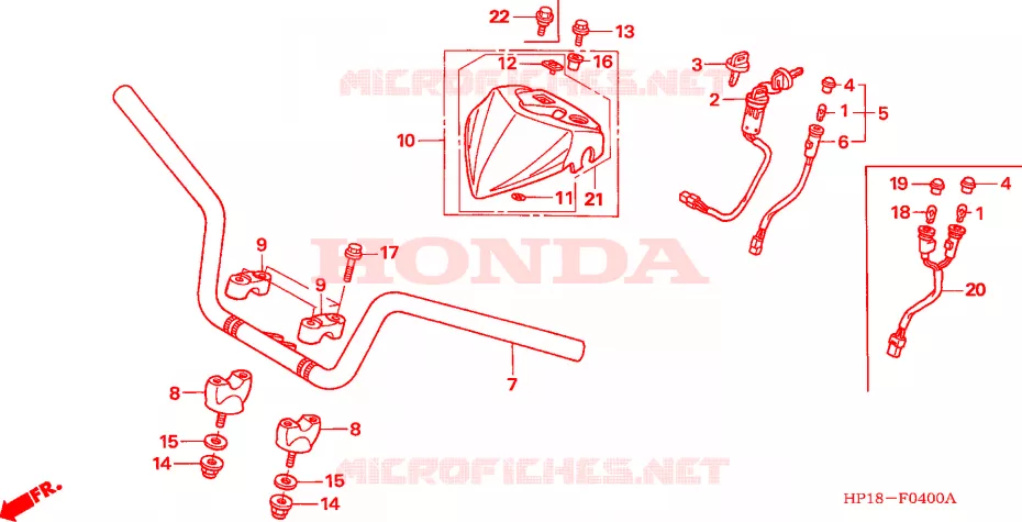 GUIDON Honda ATV 450 FOURTRAX 2008  TRX450ER8