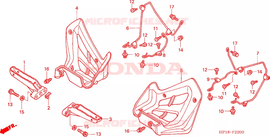 REPOSE PIED Honda ATV 450 FOURTRAX 2005  TRX450R5