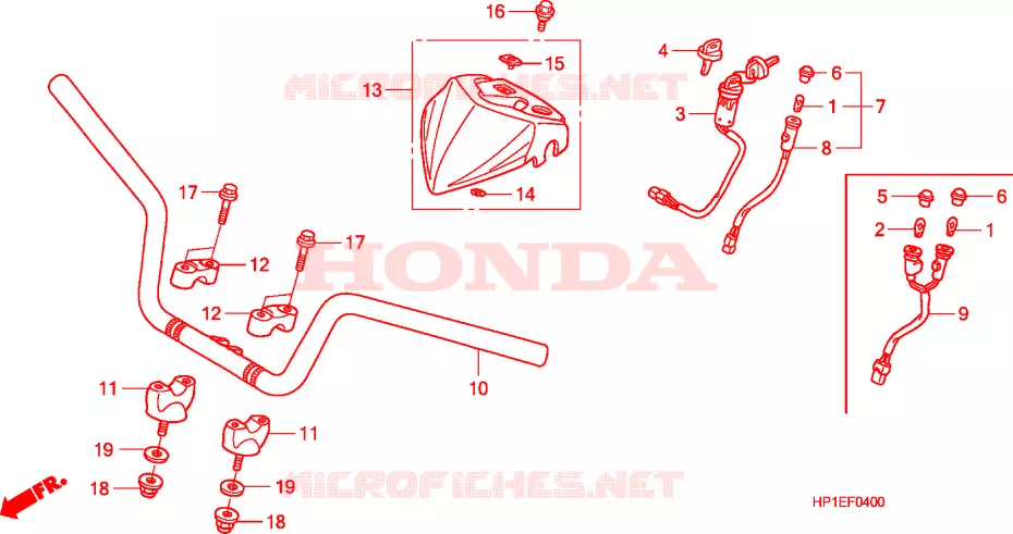 GUIDON Honda ATV 450 FOURTRAX 2010  TRX450ER9