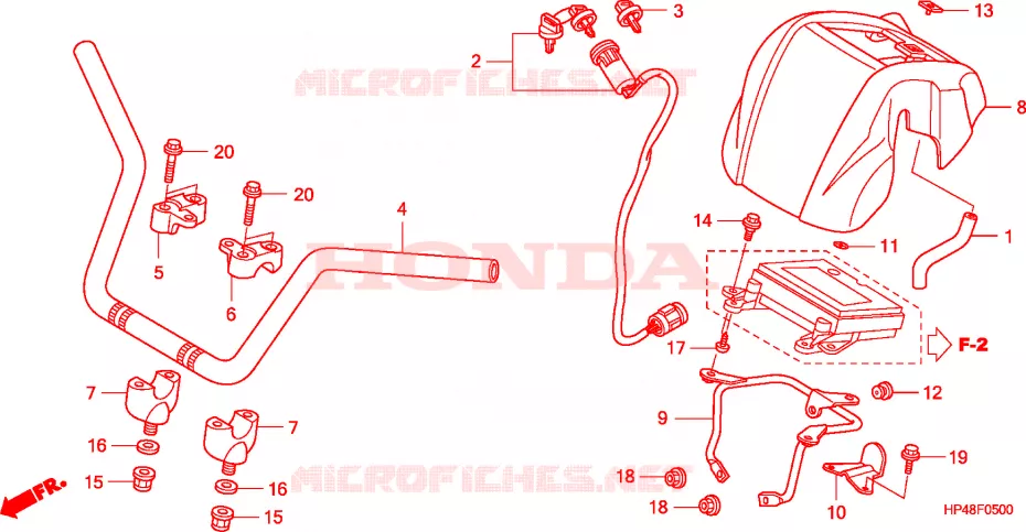 GUIDON Honda ATV 420 FOURTRAX 2008  TRX420TM7