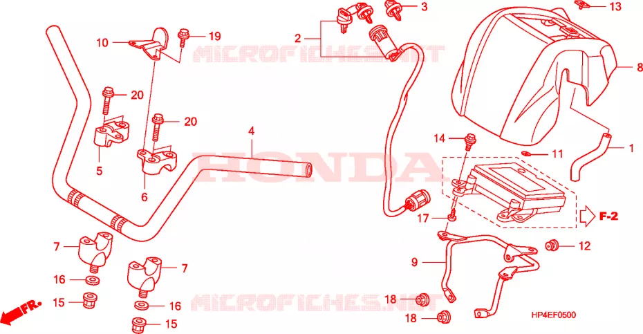GUIDON Honda ATV 420 FOURTRAX 2009  TRX420FPM9