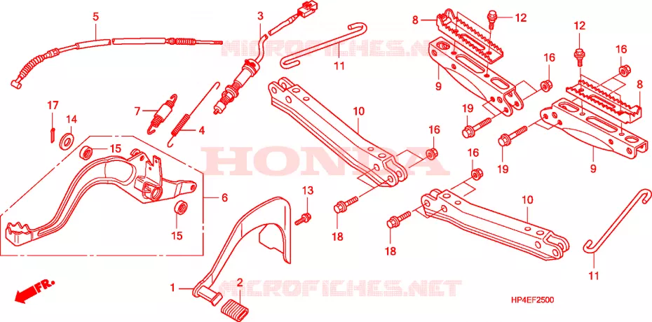PEDALE - REPOSE PIED Honda ATV 420 FOURTRAX 2010  TRX420FPMA