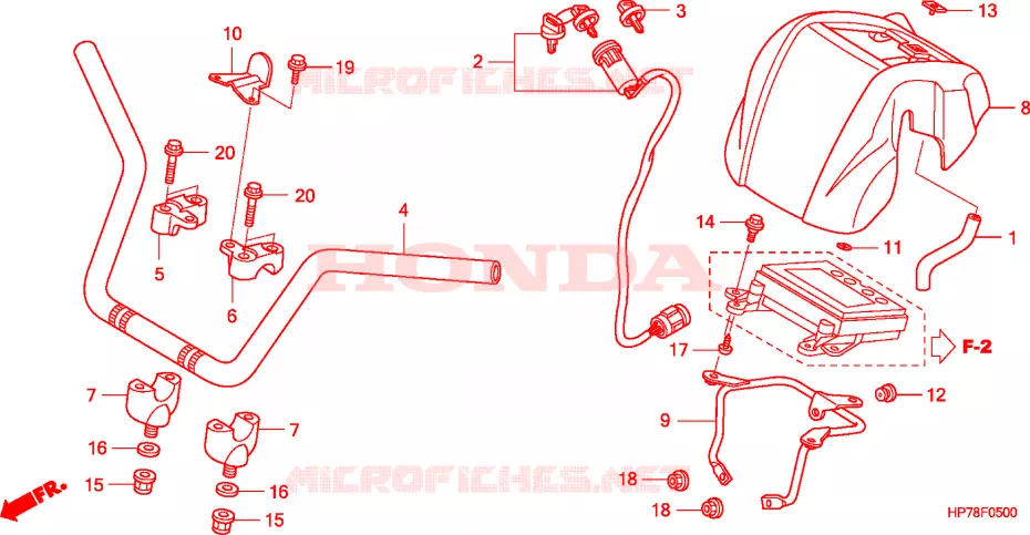 GUIDON Honda ATV 420 FOURTRAX 2011  TRX420FPAA