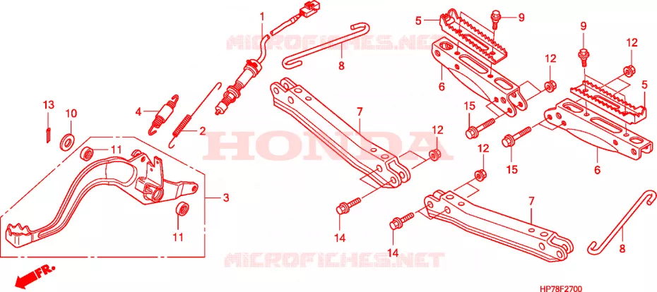 PEDALE - REPOSE PIED Honda ATV 420 FOURTRAX 2009  TRX420FA9